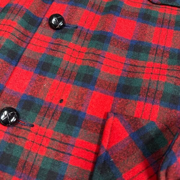 Vintage Pendleton Wool Button Down Plaid Shirt Unlined Coat Size M - Picture 10 of 11